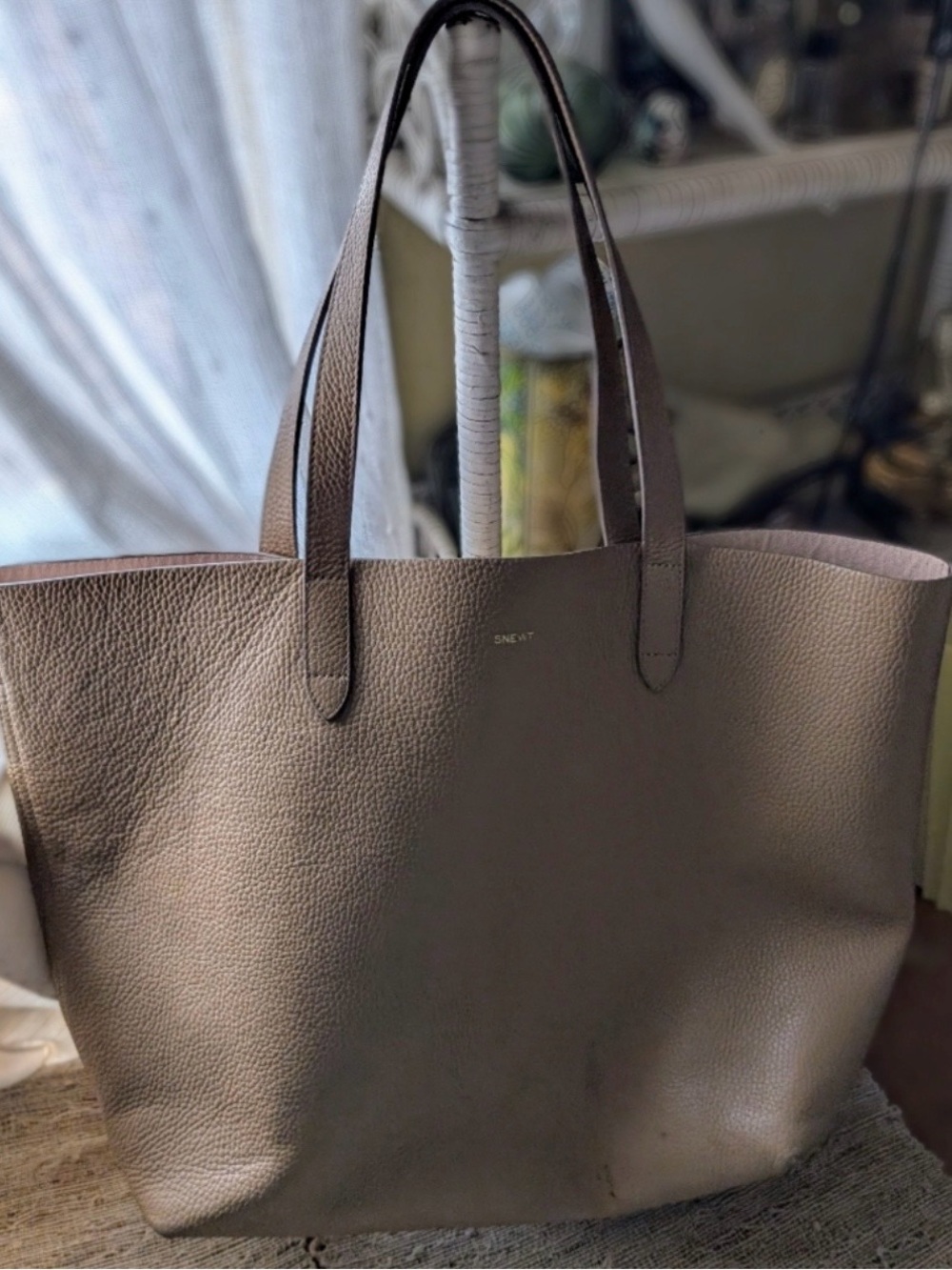 Cuyana Structured Leather Tote Bag